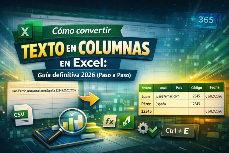 Cómo convertir texto en columnas en Excel: Guía definitiva 2026 (Paso a Paso)